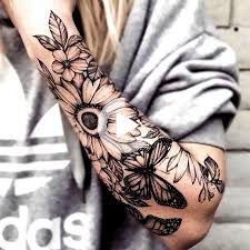 Sunflower Half Sleeve Best Sunflower Tattoos Cute Sunflower Tattoo Designs And Ideas For Women Sunflower Tattoo Sleeve Half Sleeve Tattoo Sunflower Tattoos