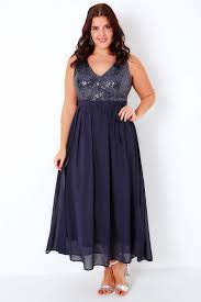 Praslin Navy Chiffon Sleeveless Maxi Dress With Sequin Bodice Fancyplussizedresses Dresses Womens Maternity Dresses Plus Size Maxi Dresses