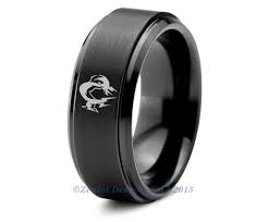 Metal Gear Solid Video Game Tungsten Wedding Band Ring Mens Womens Beveled Edge Brushed Black Annive Baseball Ring Tungsten Wedding Bands Baseball Wedding Ring