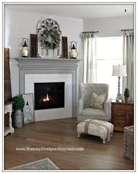 Before after painting first, i painted her fire place valspar bistro white in an eggshell finish. From My Front Porch To Yours Farmhouse Fireplace Mantel Makeover