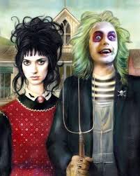 Beetlejuice what number comes between 2 and 4? American Gothic Beetlejuice Style By Scarlett River 2015 Scarlett River Available In Her Etsy Shop Di American Gothic Tim Burton Art American Gothic Parody