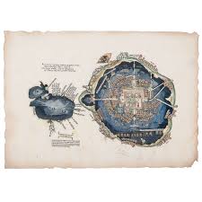 Aztec cities map (mexico) to download. Cortes Map Of Tenochtitlan And The Gulf Of Mexico Cowan S Auction House The Midwest S Most Trusted Auction House Antiques Fine Art Art Appraisals