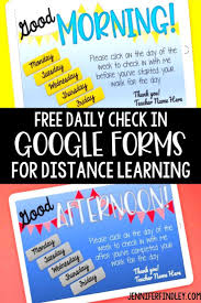 Free Daily Check In Google Forms For Distance Learning Distance Learning Google Classroom Elementary Teaching Technology