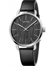 Mens Calvin Klein Mens Even Black Leather Strap Watch 160 00 Calvin Klein Saatler