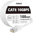 Cat 6 Ethernet Cable 100 ft Flat White Jadaol