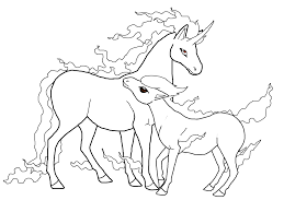 Visit our page for more coloring! Rapidash And Ponyta Lineart By Rouka Raska On Deviantart