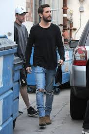 Scott Disick Shopping At Saint Laurent January 13 2016 Mens Outfits Ripped Jeans Outfit Casual Chelsea Boots Outfit