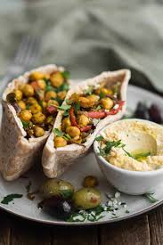 Rustle up homemade pitta bread to serve with dips or as a side dish to mop up juices. Chickpea Shawarma Stuffed Pita With Hummus Naturally Ella