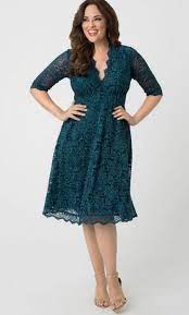 Grote Maten Kanten Jurk Blauw Groen Kanten Jurk Kanten Jurk Blauw Kleding