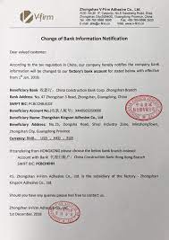 Notice of change in relation to minimum relationship balance requirement for clients with mortgage account opened on or after 1 october 2017. Customer Notice Of Change In Bank Notification Of Changing Company Payment Account Yueqing Meanray Electric Co Ltd I Want To Request For Changes In Your Records And That My Salary Aarushnews