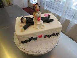 Game Over Bachelorette Party Cake A Photo By Cake Amsterdam Cakes Bachelorette Party Cake Wedding Cakes With Cupcakes Funny Wedding Cakes