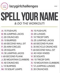 Spell Your Name And Do The Workout Challenge Wellness Wednesday By A Panama Mama In 2020 With Images Spell Your Name Workout Workout Challenge Spell Your Name