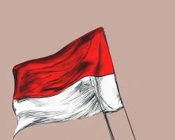 Gambar Indonesian flag waving proudly in the wind