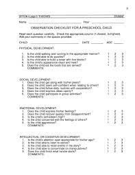 Free Printable Preschool Observation Forms
