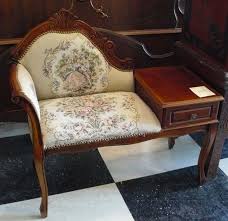 Decorative High Backed Upholstered Telephone Table Chair Telephone Table Chair Vintage Telephone Table