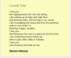 I Love You Poems By The Great Turkish Poet Nazim Hikmet In 1950 Nazim Hikmet And Pablo Neruda Shared The Nobel Peace Prize Lyrik