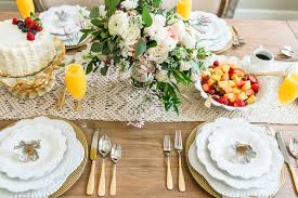 Place setting with card for easter brunch. Bridal Brunch Table Setting With Mackenzie Childs Haute Off The Rack