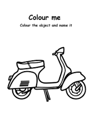 All the truck images are printable, and you can download them if you need. Color Me Scooters Transportation Coloring Pages Worksheets For Preschool Kindergarten Grade Art And Craft Worksheets Schoolmykids Com