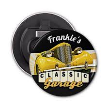 Personalized Your Name Classic Car Garage Bottle Opener Zazzle Com Classic Car Garage Retro Home Retro Home Decor