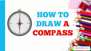 A drawing compass is a useful tool. How To Draw A Compass In A Few Easy Steps Drawing Tutorial For Kids And Beginners Youtube