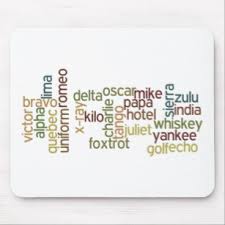 a through z phonetic alphabet telephony wordle mouse pad