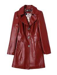 Gihuo Women S Warm Pu Leather Trench Coat Long Swing Jacket Red X Large At Amazon Women S Coats Shop Swing Jacket Leather Trench Coat Long Coat