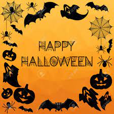 Halloween free desktop wallpapers wallpaper. Halloween Background Halloween Orange Background With Bats Ghosts Spiderweb Spiders And Pumpkins Vector Illustration Royalty Free Cliparts Vectors And Stock Illustration Image 64188446
