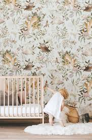 Woodland Animals Wallpaper Mural Anewalldecor On Etsy Nurserydecor Woodland Wallpaper Mural Wallpaper Nursery Wallpaper