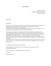 A cover letter is the tool introducing to the journals editors your submission and offers a brief overview of major details and its contents. Pdf Cover Letter