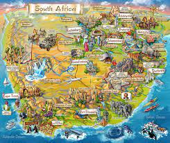 South africa, officially the republic of south africa (rsa), is the southernmost country in africa. Illustrated Map Of South Africa South Africa Map Africa Travel South Africa Travel