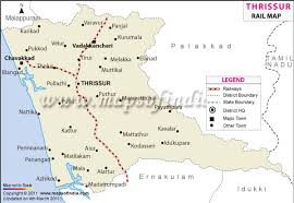 This rail map shows the railway network in each and every indian state and also the location of major railway stations india. Thrissur Railway Map