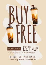 +fast dispatchfree shippingbuy any 2 get 1 free+. Online Bobble Tea Buy One Get One Free Poster Template Fotor Design Maker