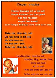 Hompie Kedompie Tikke Tok Handjies Klap Koekies Bak Afrikaanse Rympies En Liedjies Kids Poems Kids Preschool Learning Rhymes For Kids