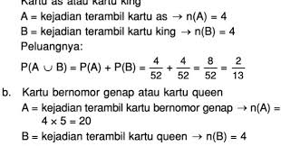 7 nov 2019 kartu bridge kartu remi kartu bridge adalah kartu permainan yang paling terkenal dan populer di dunia kartu spade sekop daun waru bergambar sekop warna hitam heart hati satu seri terdiri dari 13 nilai yaitu 1 2 3 4 5 6 7 8 9 10 j q di bawah kartu as ada kartu king queen dan jack. Dari Satu Set Kartu Bridge Diambil Sebuah Kartu Secara Acak Tentukan Peluang Terambilnya Mas Dayat