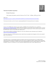 Pdf The End Of Aesthetic Experience Richard Shusterman Academia Edu