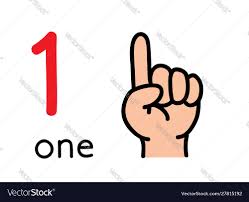 1 kids hand showing number one hand sign Vector Image