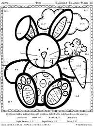 Easter Math Color By Numbers Coloring Pages Easter Math Easter Math Worksheets Math Coloring