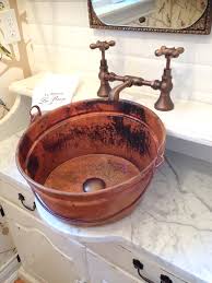 round vessel bathroom copper sink