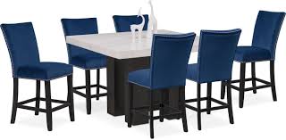 Artemis Counter Height Dining Table And 6 Upholstered Stools Value City Furniture And Mattr Dining Table Marble Counter Height Dining Table Set Marble Dining