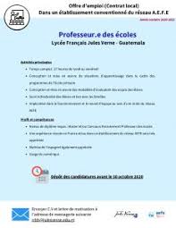 Trouvez votre prochain emploi dans les meilleures entreprises qui recrutent en france. Offre D Emploi Professeur E Des Ecoles Dans Un Lycee Francais Au Guatemala La Fabrique Du Prof