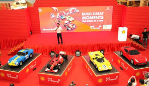 Free set of five (5) miniature ferrari toy cars with the purchase of two (2) shell helix ultra (4l)*. Shell V Power Lego Collection Races Into Shell Stations Klgadgetguy