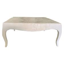 French Plaster Textured Cocktail Table With Cabriolet Legs Ecofirstart In 2020 Coffee Table Cocktail Tables Walnut Coffee Table