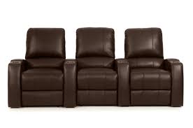 Octane Storm Xl850 Home Movie Theater Chairs Brown Premium Leather Motorized Recline Straight Row Of 3 Seats R Theater Chairs At Home Movie Theater Chair