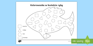 Wakacyjne karty pracy moje dzieci kreatywnie download. Ryba Z Figur Geometrycznych Kolorowanka