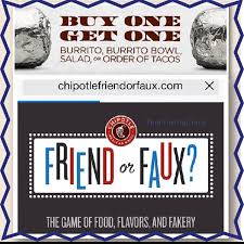 Friends bogo valid july 6, 2021 only, from 3:00pm local time to close at participating chipotle restaurants in the united states, for a single free entrée with purchase of an entrée of equal or greater value. Chipotle Bogo Coupon A Chance To Win Chipotle For A Year Look At Me It S Carra D