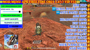 Mod Menu Apk Free Fire Ob21 1 47 7 Vip V13 Free No Band 100 Wall Hack Stone Auto Head Shot 100