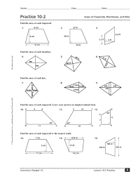 In this video, i discuss the properties and parts of trapezoids. Practice 10 2 Areas Of Trapezoids Rhombuses And Kites Worksheet For 9th 11th Grade Lesson Planet