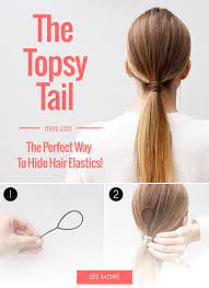 The Topsy Tail Is The Perfect Way To Hide Hair Elastics More Perfect Ponytail Hair Styles Topsy Tail