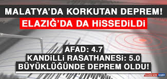 Malatya'nın pütürge ilçesinde meydana gelen 4,7 büyüklüğündeki deprem, çevre illerde de hissedildi. 2170vw92xummm