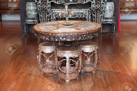 Only genuine antique round tilt tables approved for sale on www.sellingantiques.co.uk. Chinese Style Short Antique Round Table Marble Top Stock Photo Picture And Royalty Free Image Image 48721602